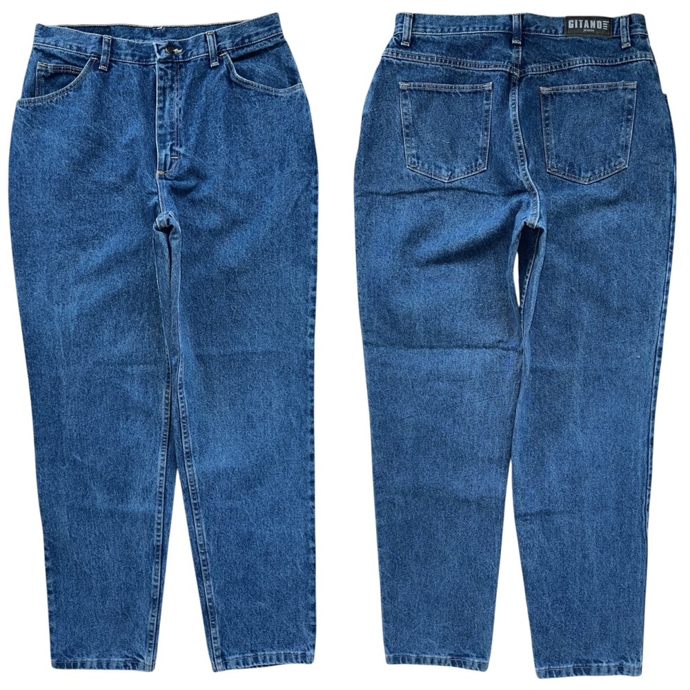 Vintage 90s Gitano Medium Wash 100% Cotton High Rise Tapered Leg Jeans Size 16